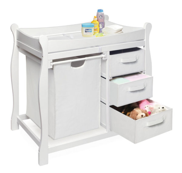 Sleigh Style Baby Changing Table With, Baby Changing Pad For Dresser Top