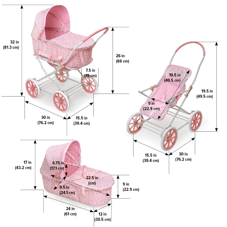 3 in 1 doll stroller online