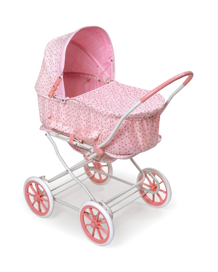 Just Like Mommy 3 in 1 Doll Pram Carrier Stroller Pink Rosebud Badger Basket