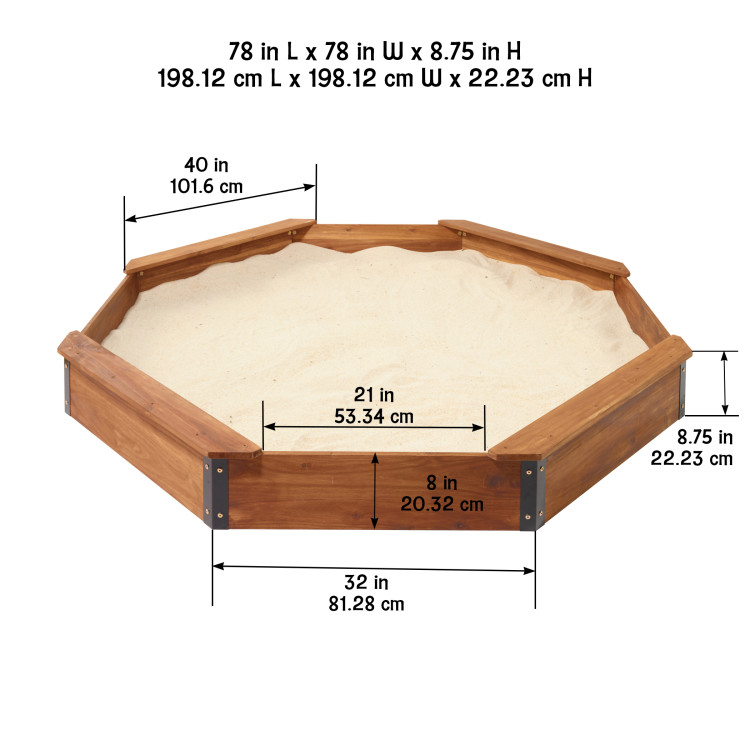 Octagon Sandbox XL with Liner and Cover - Badger Basket