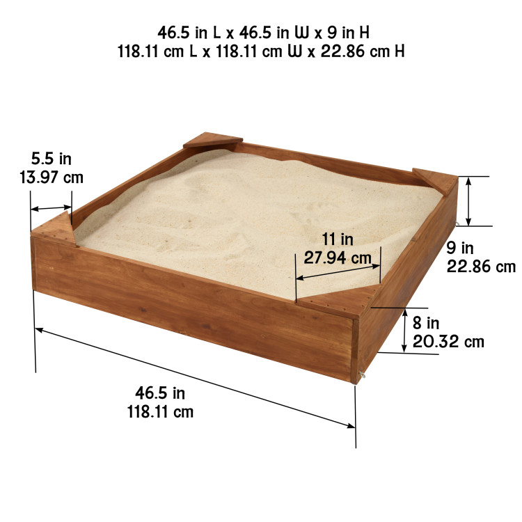 Simple Sandbox with Liner and Cover - Badger Basket