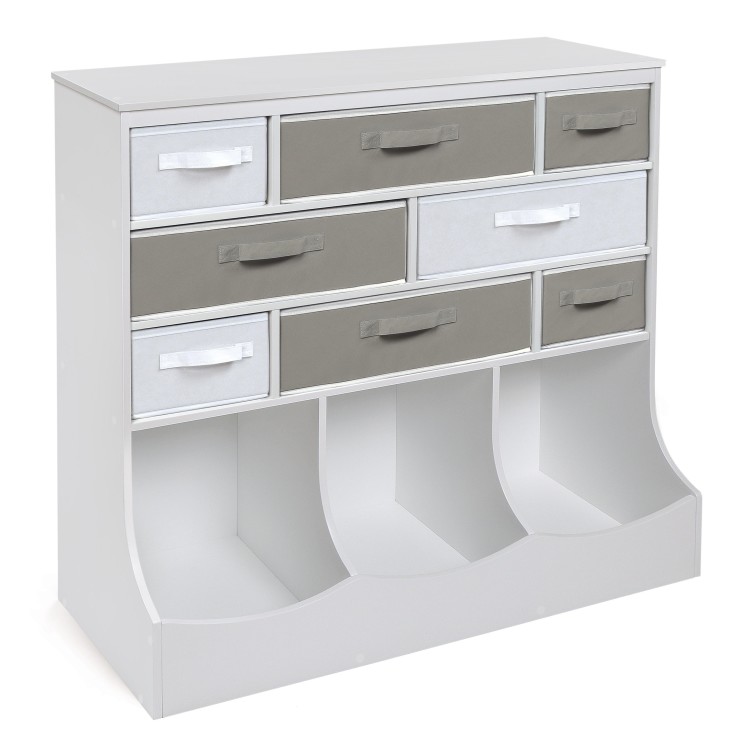 Storage Station with Eight Baskets and Three Bins - White - Badger