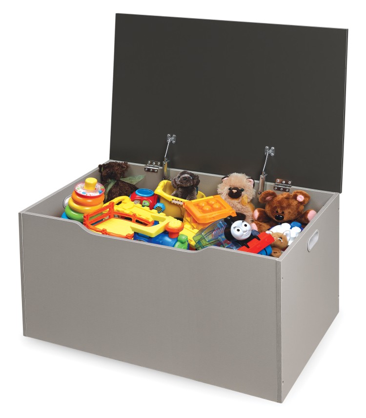 Flat Bench Top Toy and Storage Box - Gray/Charcoal - Badger Basket