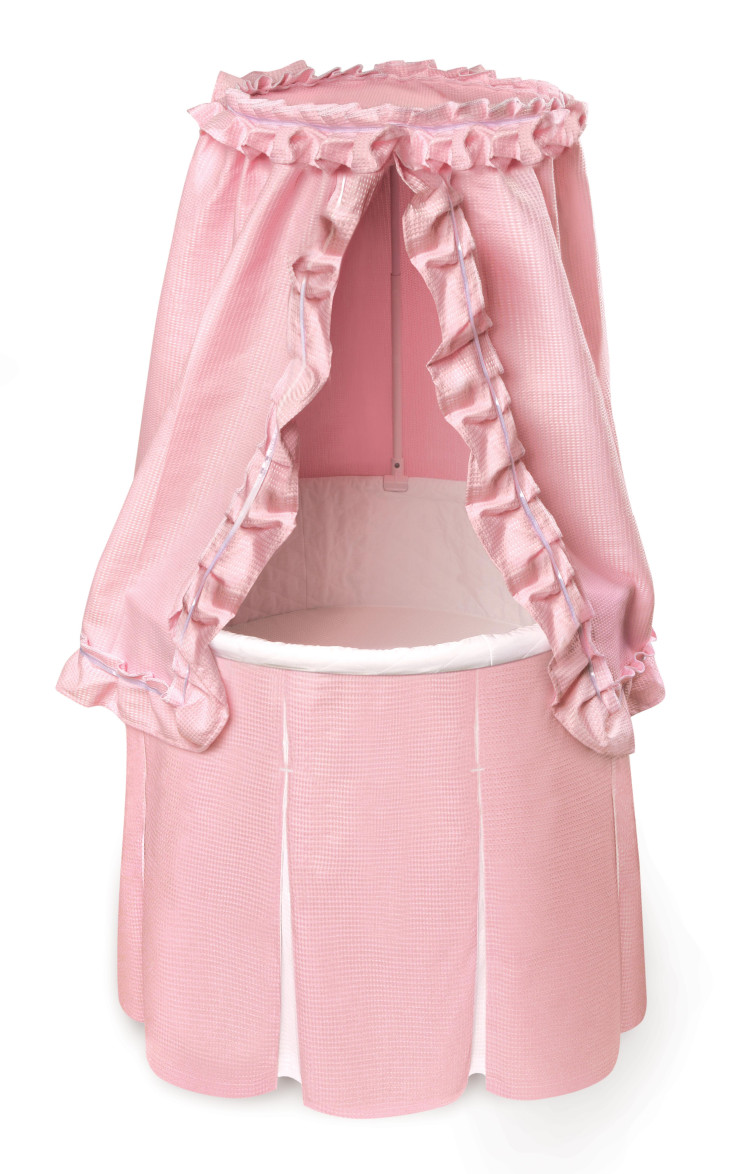 Pink Baby Bassinet with Storage Shelf Badger Basket