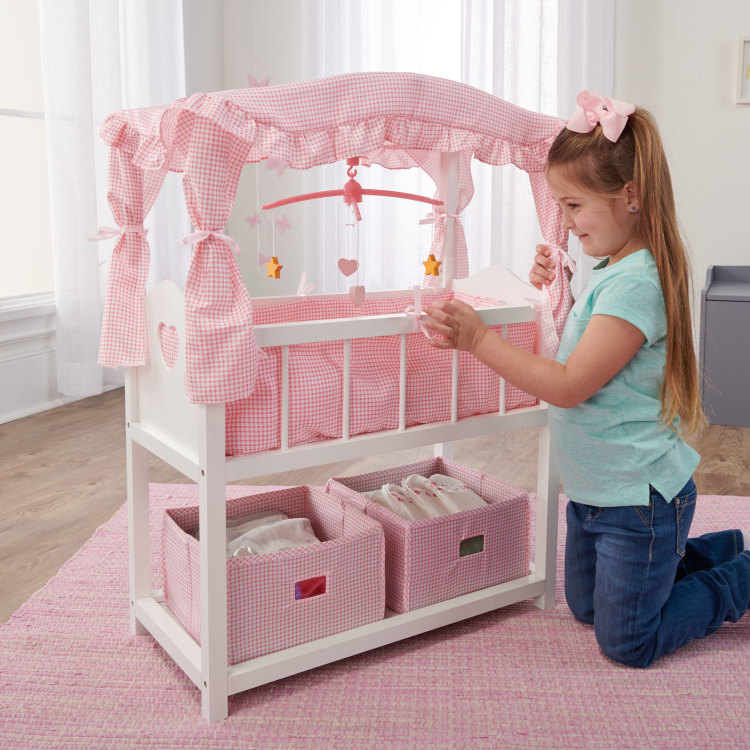 Badger Basket Dolls Cots And Cradles Canopy Doll Crib With